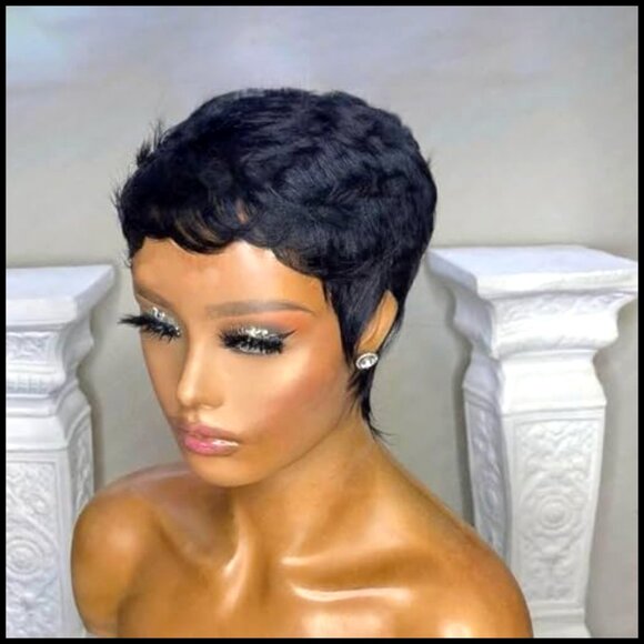 Short Pixie Cut Human Hair Wig Glueless Adjustable Modern Daily Wear main image 5